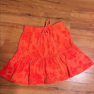 SO Vibrant Orange Floral A-Line Skirt